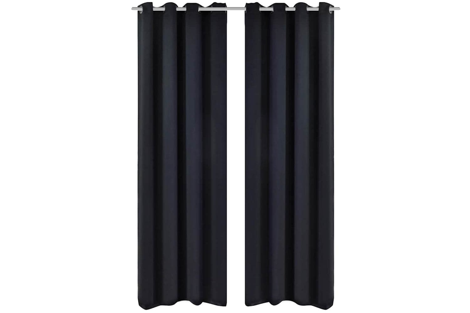 vidaXL 130369 2 Pcs Black Blackout Curtains With Metal Rings 135 X 245cm