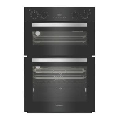 Refurbished Hotpoint DIH82G1AB Built-In Electric Double Oven with Air Fry - Black