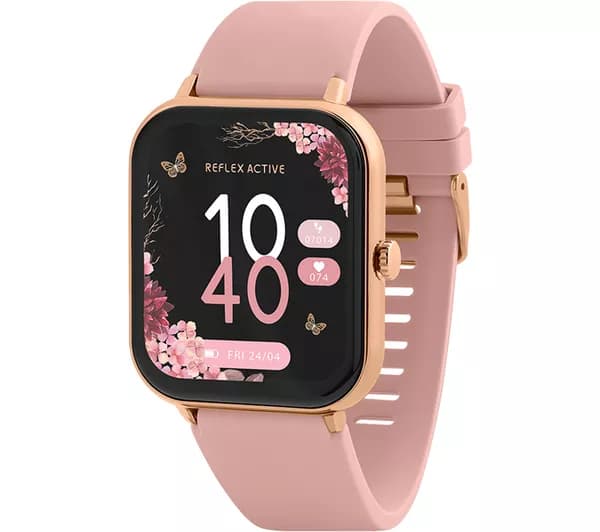 REFLEX ACTIVE Series 23 Smart Watch - Rose Gold & Pink, Silicone Strap