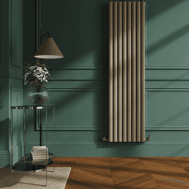 Sorrento Beige grey Vertical Oval Designer Radiator 1800x472mm Double Panel 4983 BTU