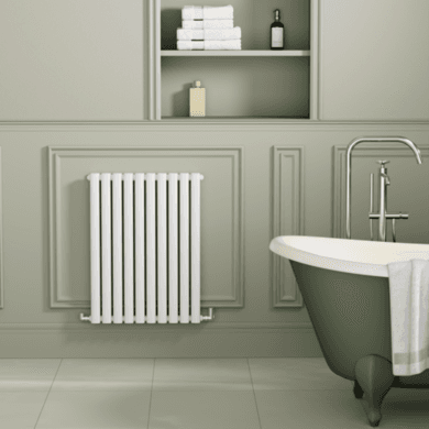 Sorrento White Horizontal Oval Designer Radiator 800x590mm Double Panel 3045 BTU