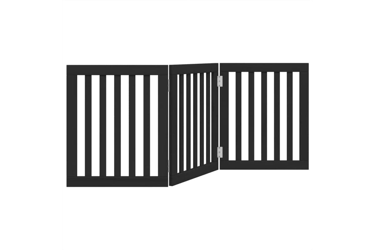 Vidaxl Dog Gate Foldable 3 Panels Black 150 Cm Poplar Wood