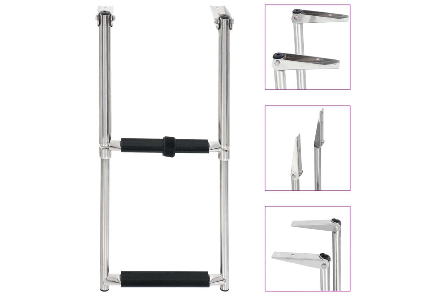 Vidaxl 92373 Folding Boarding Ladder 2-step Stainless Steel