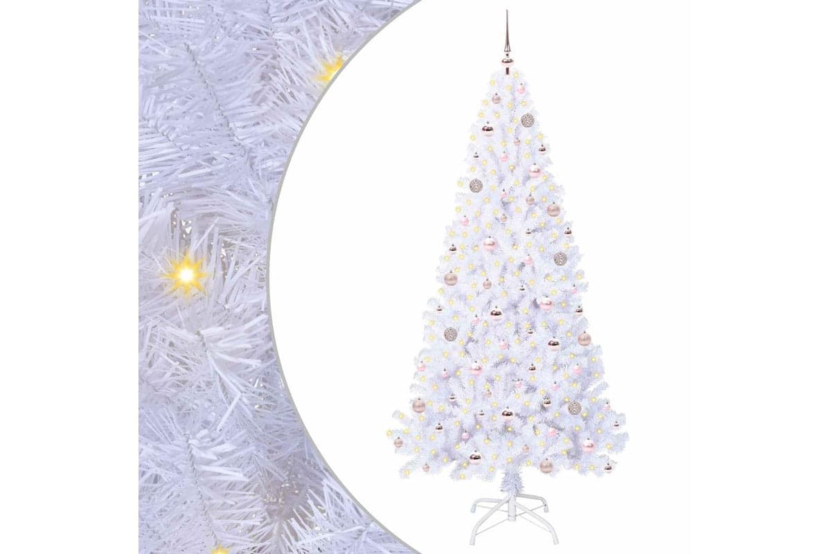 Vidaxl Artificial Christmas Tree With Stand White 210 Cm Pvc And Steel