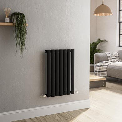 Sorrento Midnight Black Oval Designer Radiator