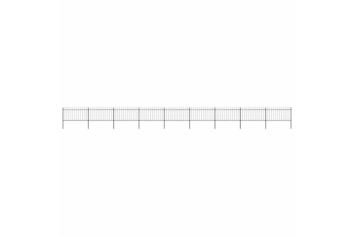 Vidaxl 277619 Garden Fence With Spear Top Steel 15.3x1 M Black