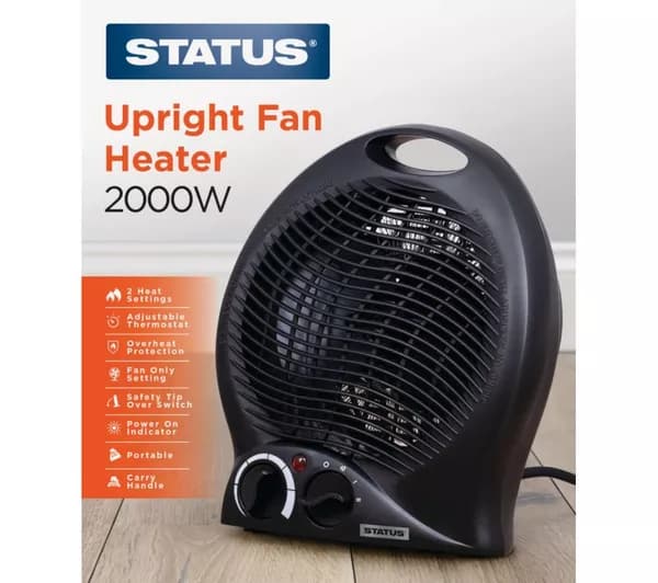 STATUS FH1PB-2000W1PKB6 Portable Hot & Cool Fan Heater - Black