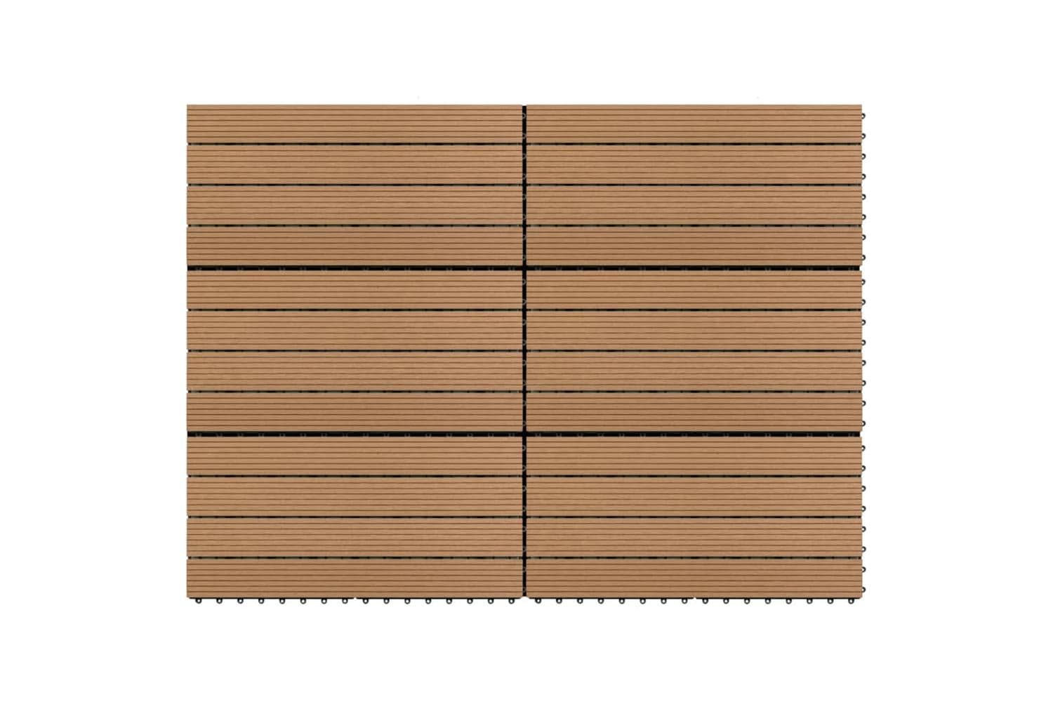vidaXL 149028 Decking Tiles 6 Pcs Wpc 60x30cm 1.08 M2 Brown