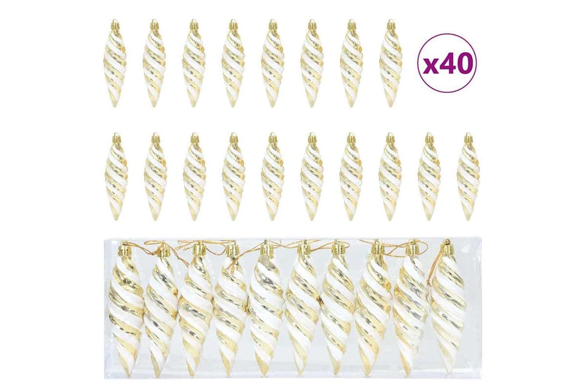 Vidaxl Christmas Spiral Shape Ball 40 Pcs Gold