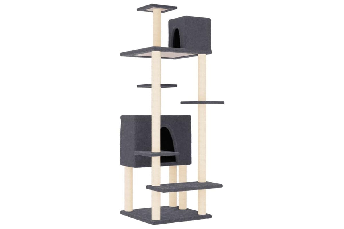 Vidaxl Cat Tree With Sisal Scratching Posts Dark Grey 154 Cm