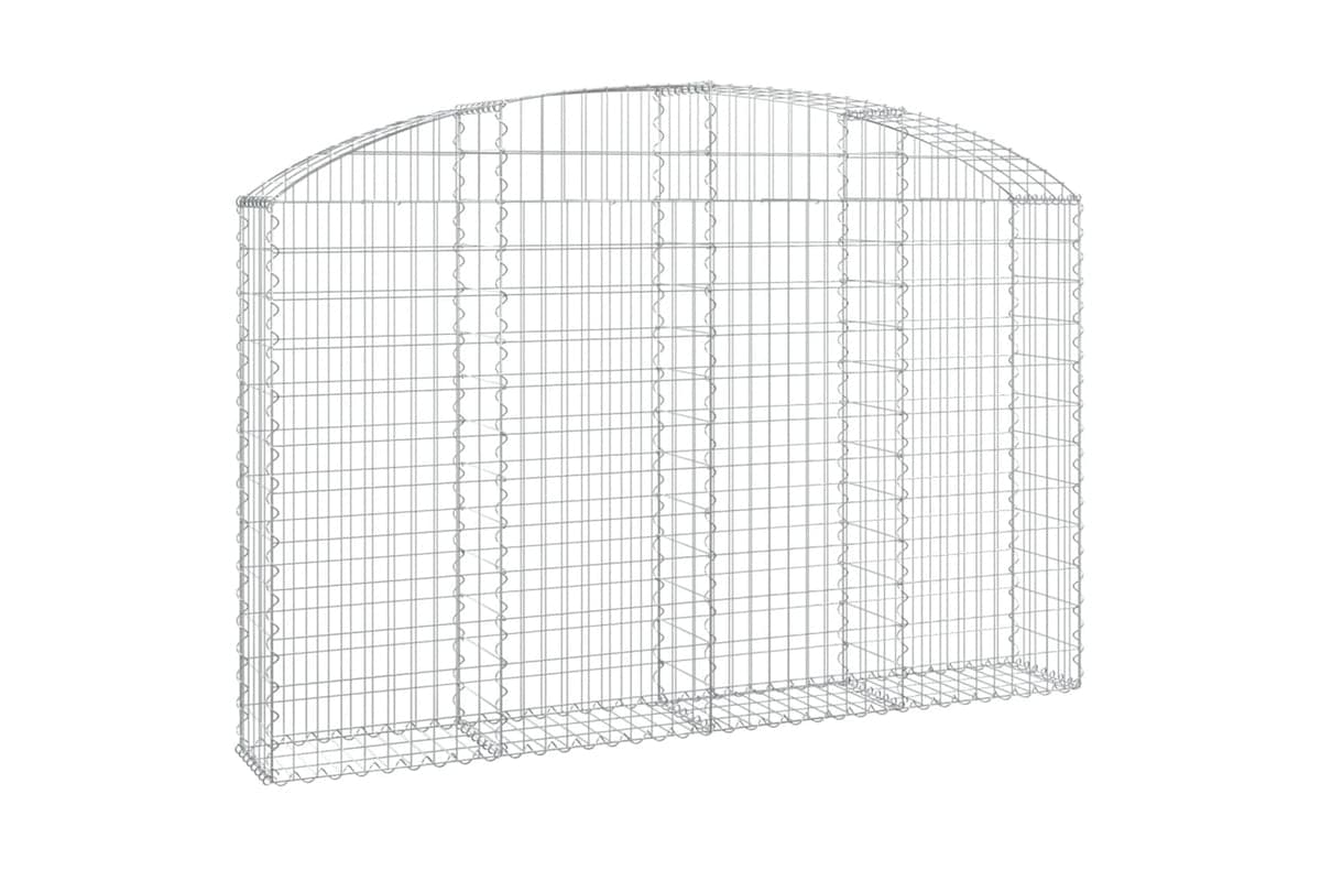 vidaXL 153466 Arched Gabion Basket 200x30x120/140cm Galvanised Iron