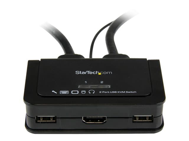 STARTECH.COM - Startech 2 Port USB HDMI Cable KVM Switch with Audio and Remote Switch - USB Powered KVM with HDMI - Dual Port HDMI KVM Switch (SV211HDUA) - KVM / audio switch - 2 ports