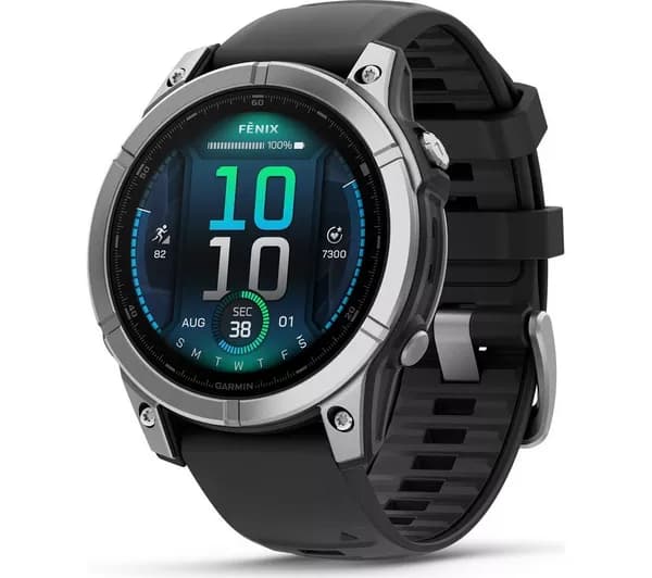 GARMIN fenix E AMOLED Smart Watch - Stainless Steel & Black, 47 mm