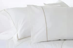 The Linen Room | 300TC Cotton Oxford Melissa Pillowcase Pair | Biscuit