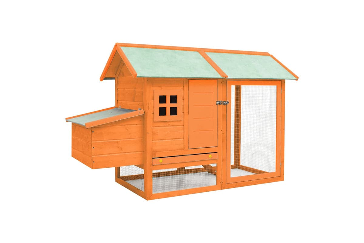 vidaXL 170644 Chicken Cage Solid Pine & Fir Wood 170x81x110cm