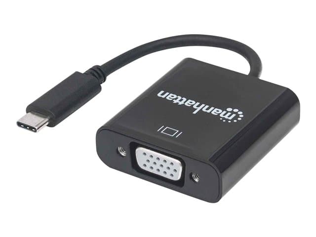 MANHATTAN - USB-C to VGA Converter Cable, 1080p@60Hz, Black, 8cm, Male to Female, Lifetime Warranty, Blister - adapter - VGA / USB - 8 cm