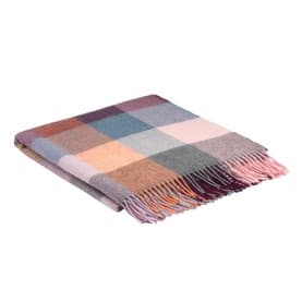 Alpaca and Lambswool Rose Dust Check Throw