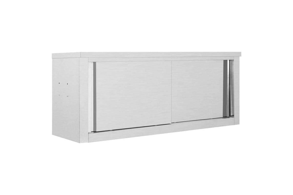vidaXL 51053 Kitchen Wall Cabinet With Sliding Doors 120x40x50cm Stainless Steel