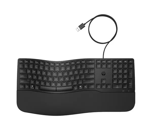 HP Comfort Wired Ergonomic Keyboard - Black
