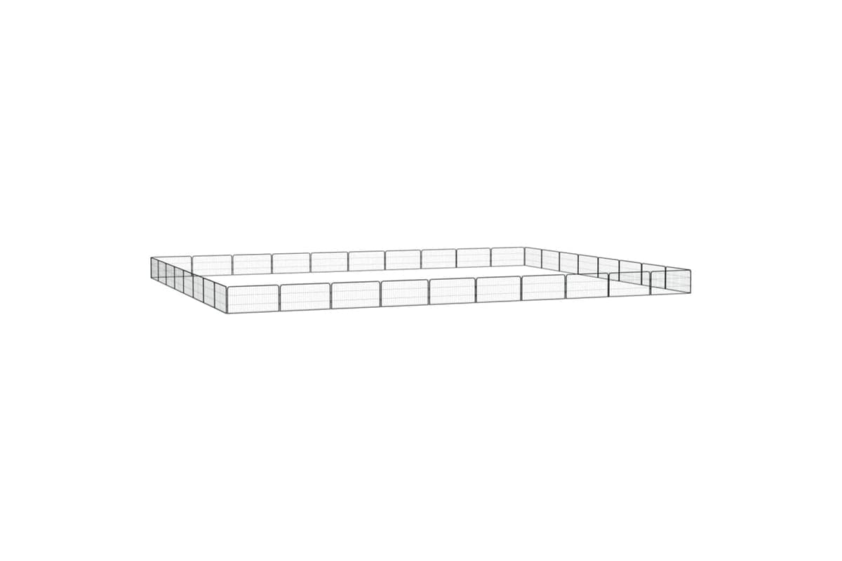 vidaXL 3115974 36-panel Dog Playpen Black 100x50cm Powder-coated Steel