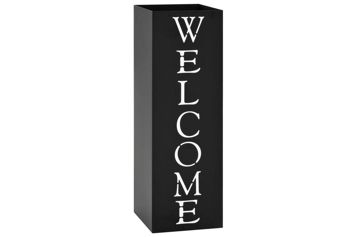 Vidaxl 246796 Umbrella Stand Welcome Steel Black