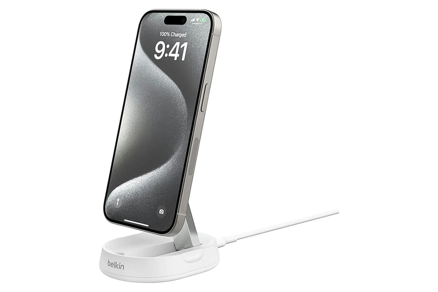 Belkin BoostCharge Pro 15W Magnetic Wireless Charging Stand with Qi2 | White