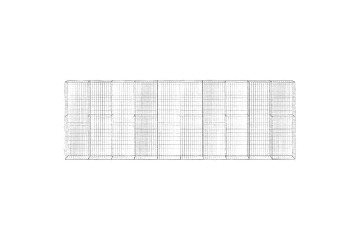 vidaXL 144915 Gabion Wall With Covers Galvanised Steel 600x30x200cm