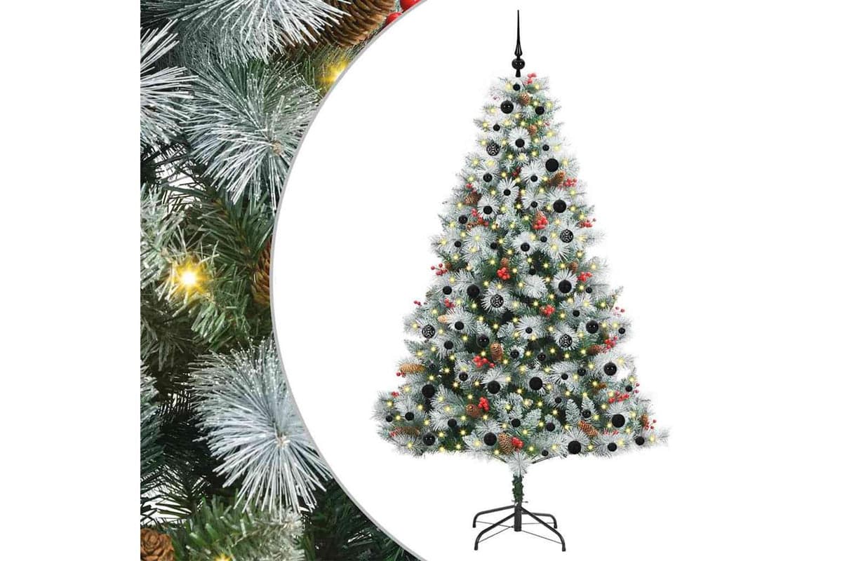 Vidaxl Artificial Christmas Tree Green And White 210 Cm