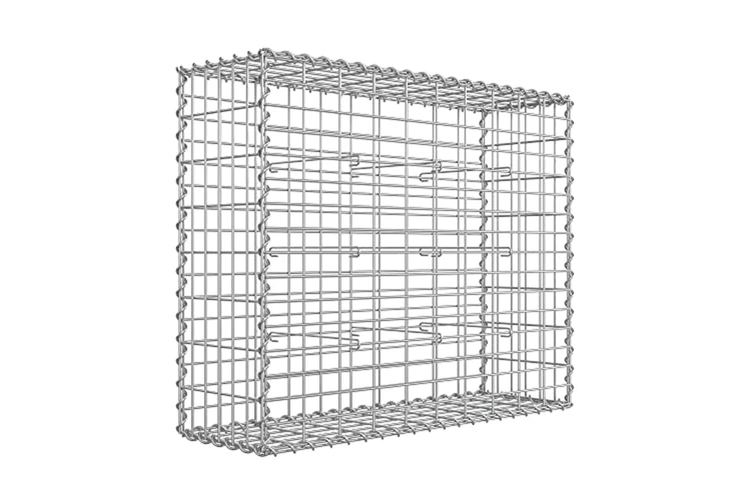 Songmics Gabion Basket | Metal Garden Cage | Galvanised Steel | 100 X 80 X 30 Cm
