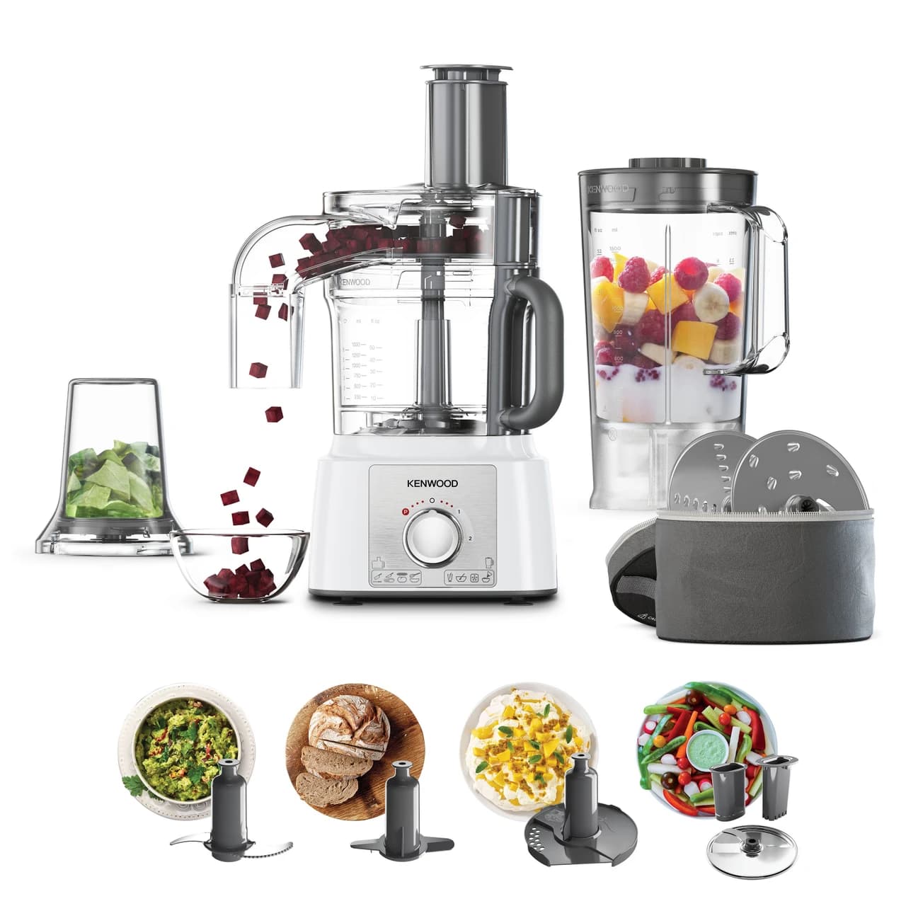 Kenwood FDP65.860WH Multipro Express 4 in 1 Food Processor with Direct Serve 1000W – White