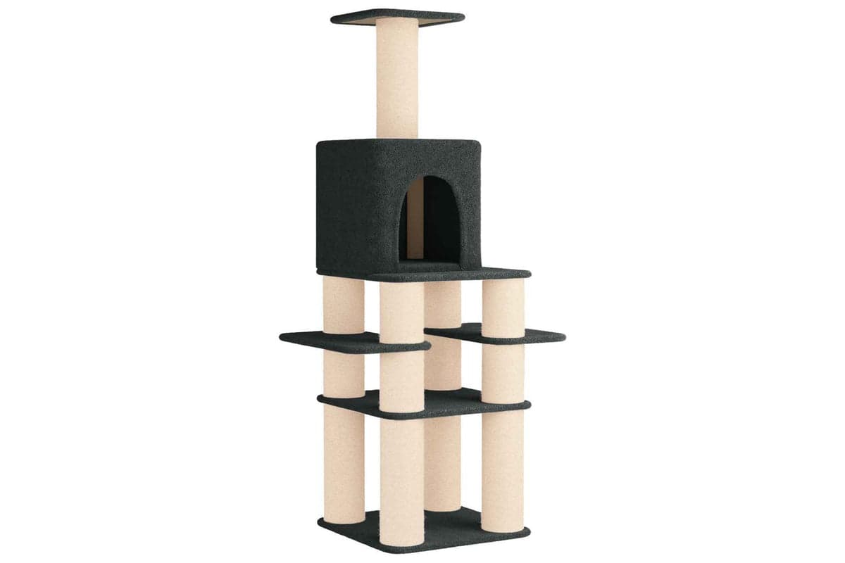 Vidaxl Cat Tree With Sisal Scratching Posts Dark Grey 180 Cm