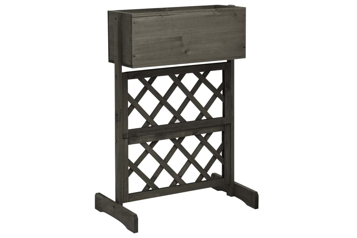 vidaXL 314839 Garden Trellis Planter Grey 45x30x74cm Solid Firwood