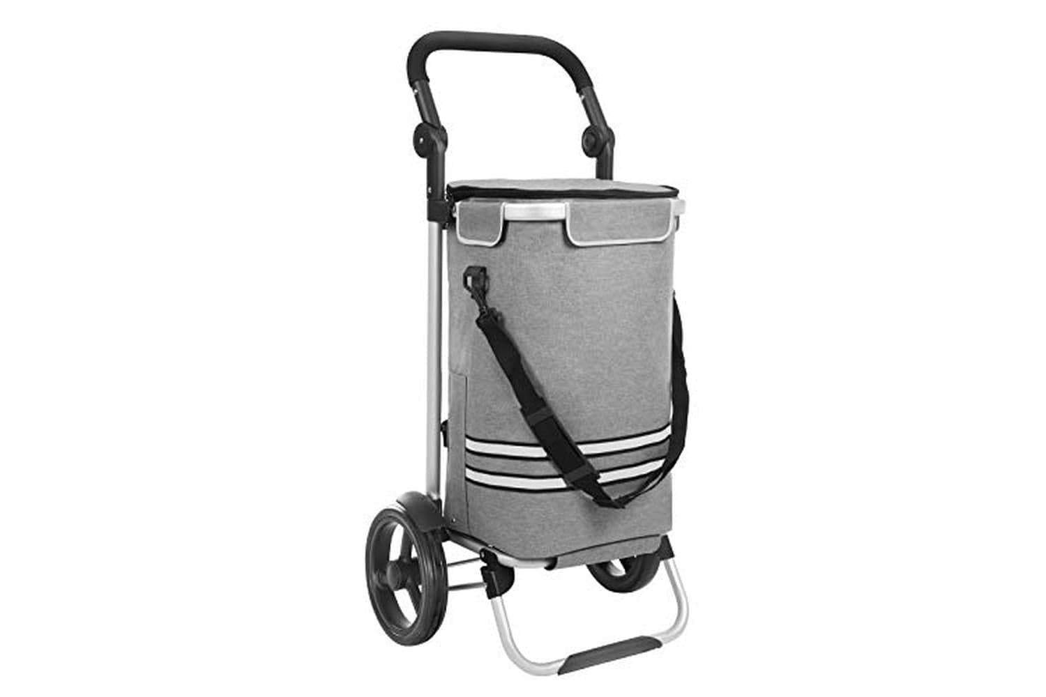 Songmics Shopping Trolley | Foldable Shopping Cart | Grey | 35l
