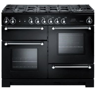 Rangemaster Kitchener 110cm Dual Fuel Range Cooker - Black