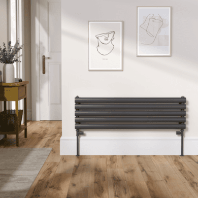 Sorrento Linea Dark Grey Anthracite Oval Designer Radiator