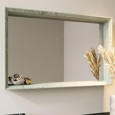 Rectangular Concrete Effect Bathroom Mirror 700 x 450mm - Arragon