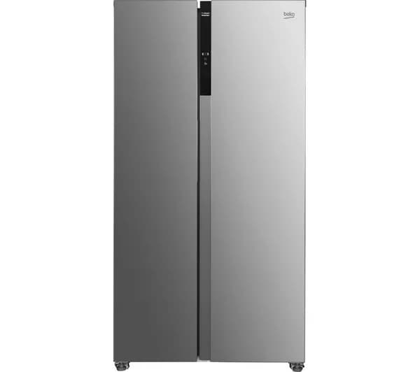 BEKO Pro Frost Free ASL1532PX American-Style Fridge Freezer - Brushed Steel