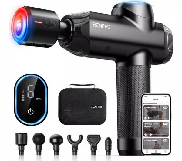 RENPHO Power+ Heat & Cool Handheld Body Massage Gun - Black