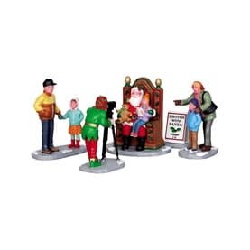 Photos With Santa Christmas Figurine, Set of Five