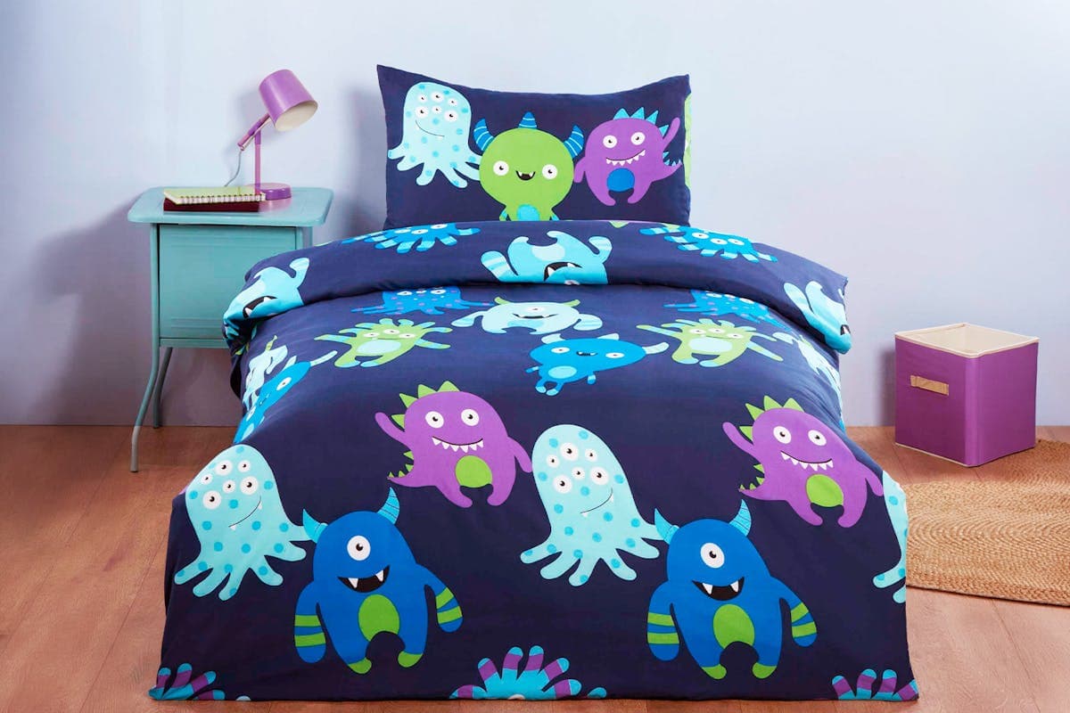 So Soft | Monster Duvet Cover Set | Navy | Single