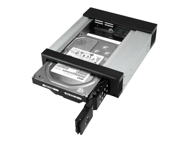 STARTECH.COM - Startech 5.25" to 3.5" Trayless Hard Drive Hot Swap Bay - Removable Hard Drive Bay for 3.5" SATA/SAS Drives - Aluminum (HSB1SATSASBA) - storage bay adapter