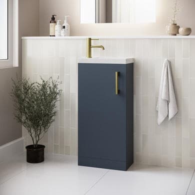 Ashford 400mm Blue Freestanding Cloakroom Vanity Unit