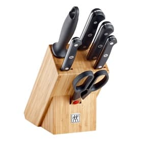 Gourmet 7 Piece Natural Bamboo Knife Block Set