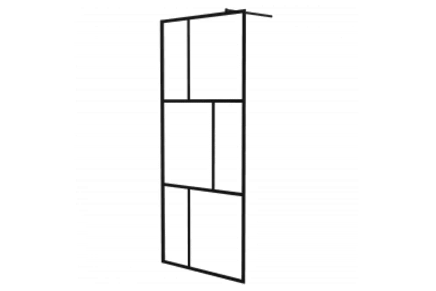 vidaXL 149153 Walk-in Shower Wall With Tempered Glass Black 90x195cm