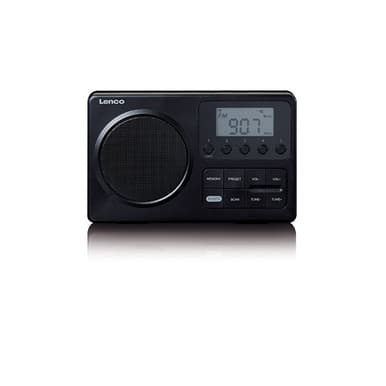 LENCO MPR-035BK-UK Compact Portable FM Radio with LCD Display - Black