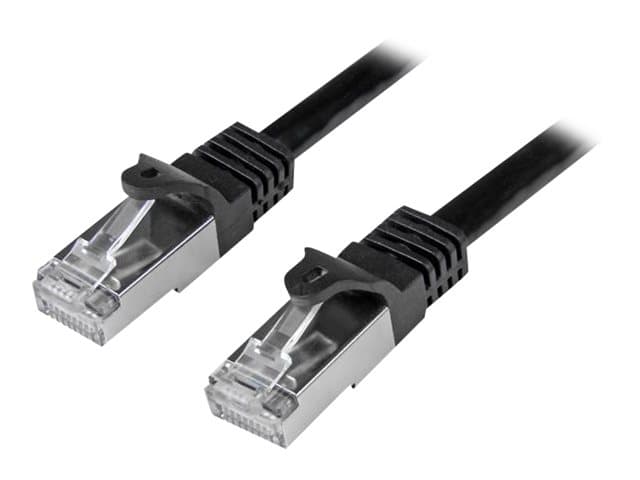 STARTECH.COM - Startech 50cm CAT6 Ethernet Cable, 10 Gigabit Shielded Snagless RJ45 100W PoE Patch Cord, CAT 6 10GbE SFTP Network Cable w/Strain Relief, Black, Wiring is UL Certified/TIA - Category 6 - 26AWG (N6SPAT50CMBK) - patch cable - 50 cm - black