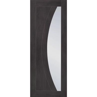Internal Grey Laminate Glazed Door with Clear Glass - Pre-Finished - 1981 x 686 x 35mm - Salerno - XL Joinery