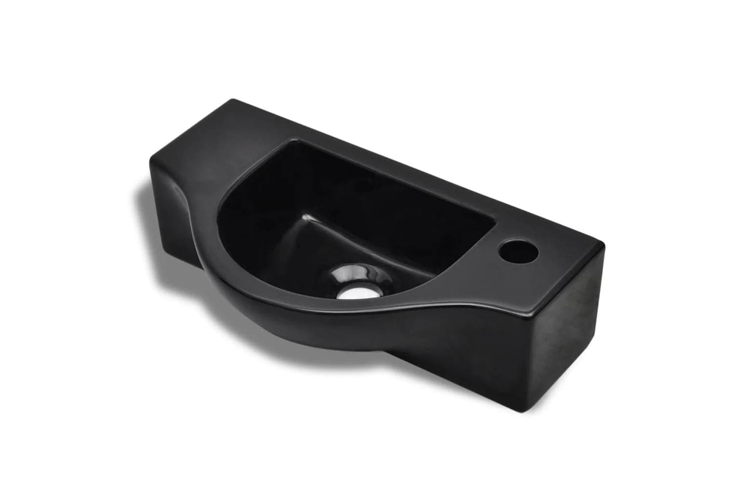 Vidaxl 141931 Ceramic Bathroom Sink Basin With Faucet Hole Black