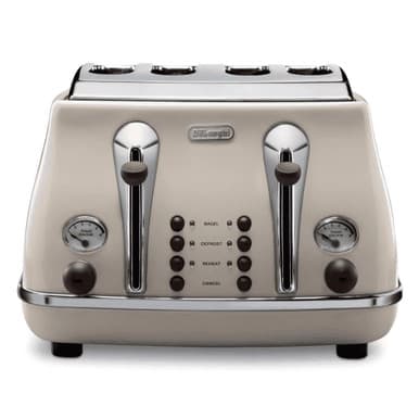 DeLonghi Icona Vintage Cream 4 Slice Toaster | CTOV4003.BG