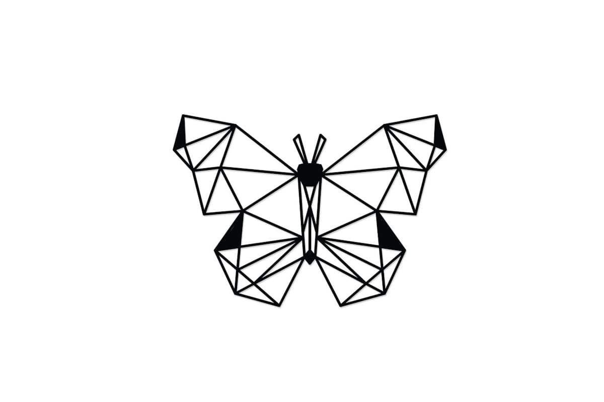 Decortie | Butterfly Metal Wall Art Sculpture | Black | 35 x 50 cm